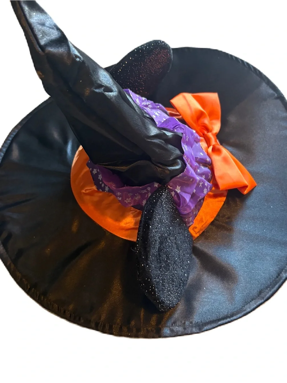 Disney Witch Hat Purple Star Band Orange Bow Minnie Mouse Halloween